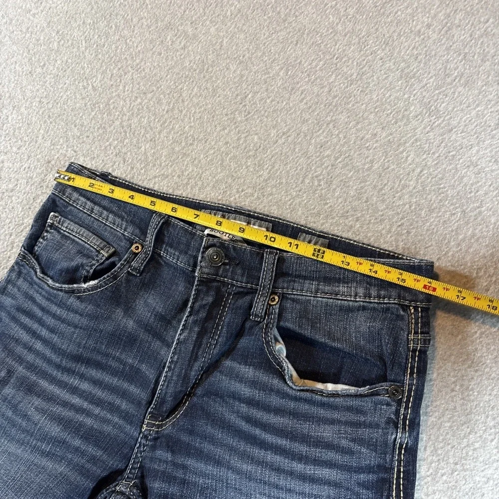 BKE Jake Boot Leg Jeans Blue Denim Straight Leg Dark Wash Stretch Mens 32s 32x29